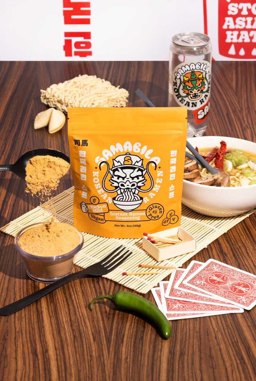 Samabila Chicken Instant Ramen Seasoning Powder - Gluten Free - Vegan - Mild - Premium Instant Noodle Soup Powder - 5 Oz