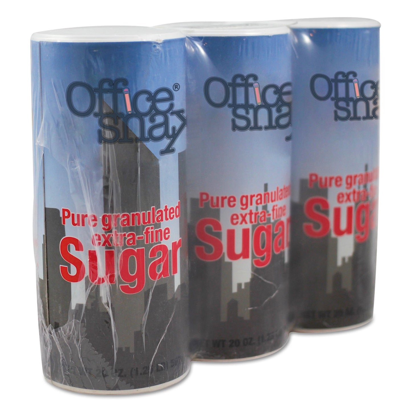Office Snax 00019G Reclosable Canister of Sugar, 20 oz, 3/Pack