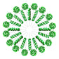 EORA 32 Pack Twist & Swirl Lollipops Green Apple Flavor Individually Wrapped Candy Bulk, St. Patricks Day, Green & White
