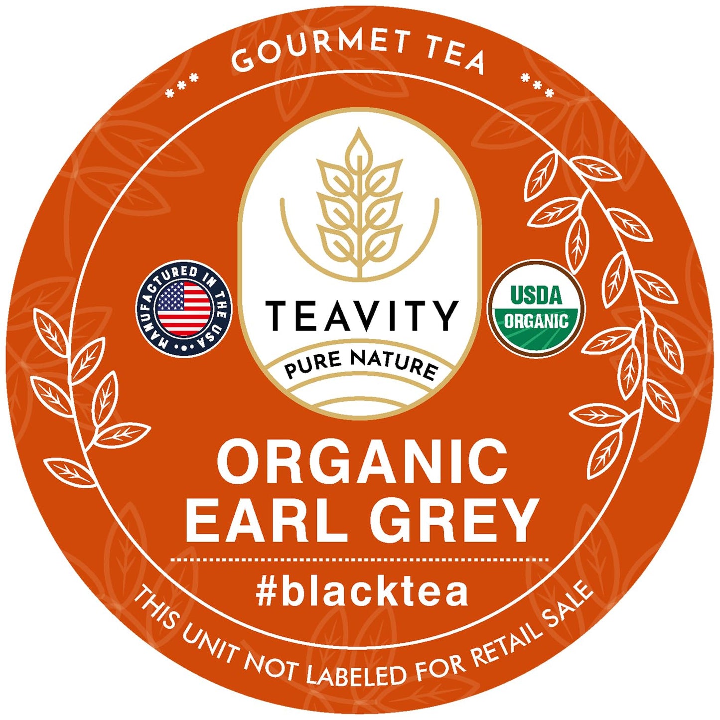 Organic Earl Grey Tea Pods For Keurig - Caffeinated Unsweet Black Tea For K Cup Brewing By Teavity (12 Tea Pods)