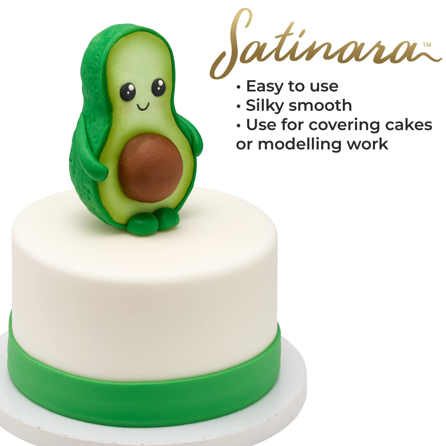DecoPac Satinara Fondant Icing - Professional Cake Decoration, 2.2 LB, White, Model 28375
