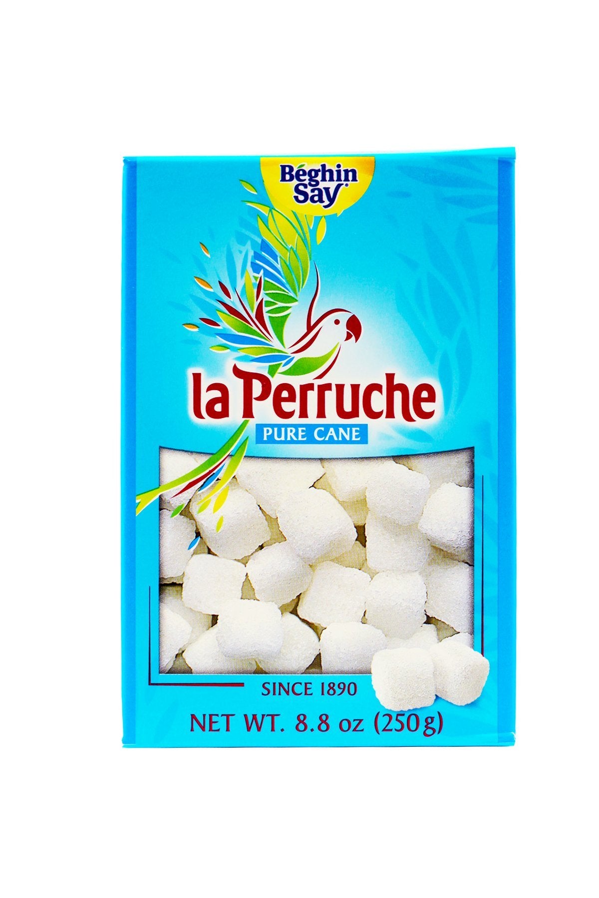 La Perruche Pure Cane Sugar Cubes, 250g (8.8oz) Box, Ideal for Tea, Pack of 1