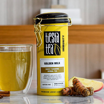 Tiesta Tea Golden Milk Herbal Brew, Non-Caffeinated, 6oz Tin, Makes Hot or Iced, 40-50 Cups