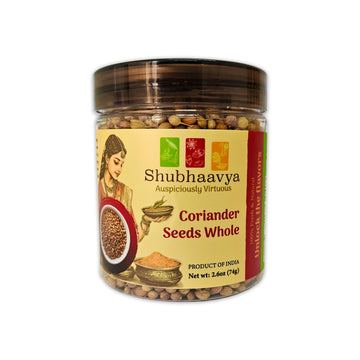 SHUBHAAVYA Whole Coriander Seeds - All Natural, Gluten Free, NON-GMO, 2.6oz (74g)