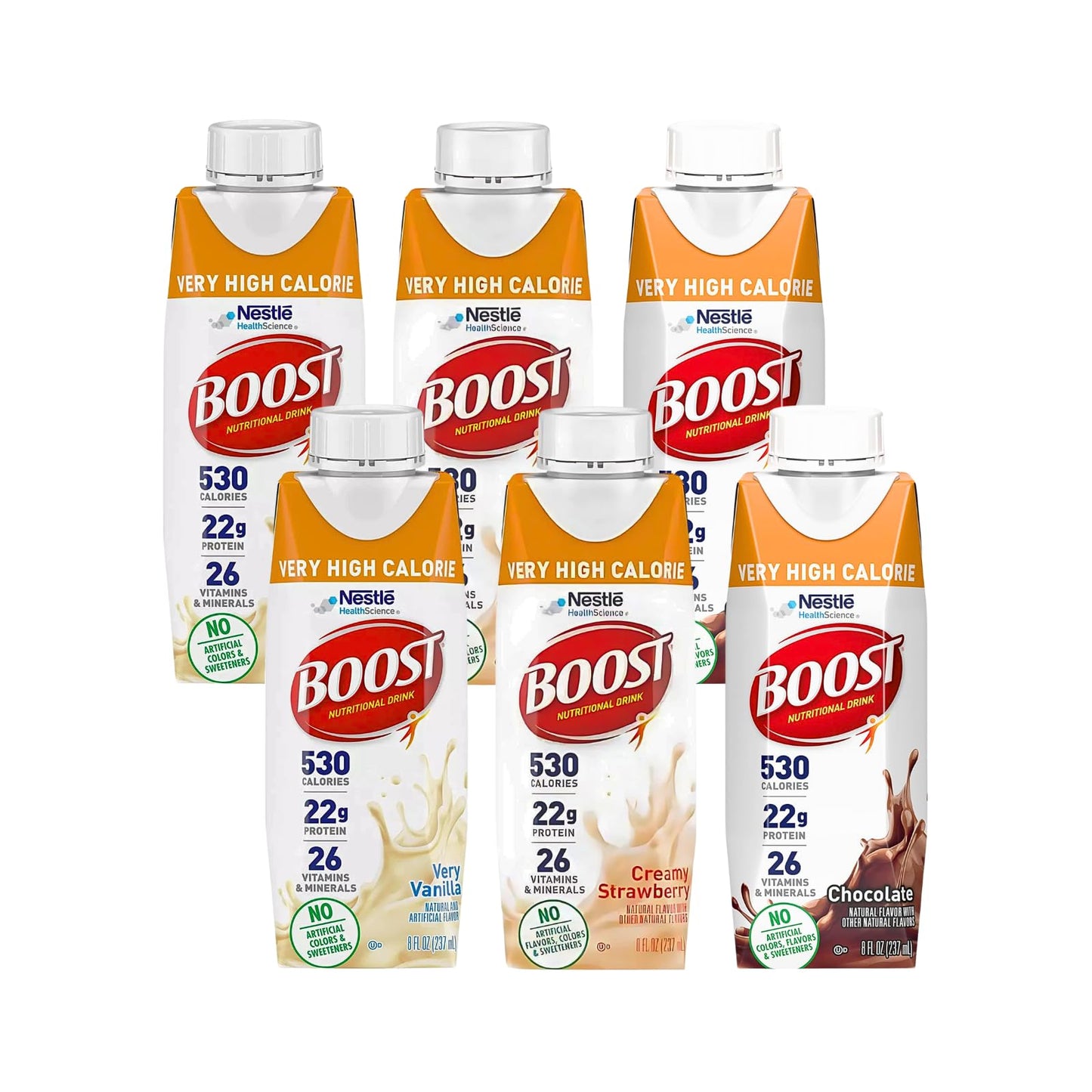 Boost Very High Calorie Nutritional Drink Variety Pack 8 Fl Oz (Pack of 6)