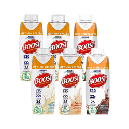 Boost Very High Calorie Nutritional Drink Variety Pack 8 Fl Oz (Pack of 6)