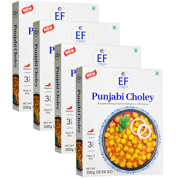 Eastern Feast - Punjabi Choley, Ready to Eat Meals, (Pack of 4), Vegetarian, Gluten Free