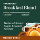Starbucks Ground Coffee Medium Roast Breakfast Blend 28 oz 100% Arabica