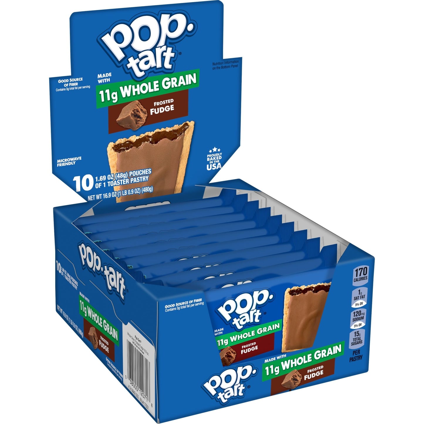 Pop-Tarts  Toaster Pastries Made with Whole Grain  Frosted Fudge  17.6oz (120 Count)