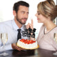 Gyufise 1Pc Till Death Do Us Part Cake Topper Black Glitter Wedding Happy Valentine's Day Cake Topper Decorations Valentine's Da