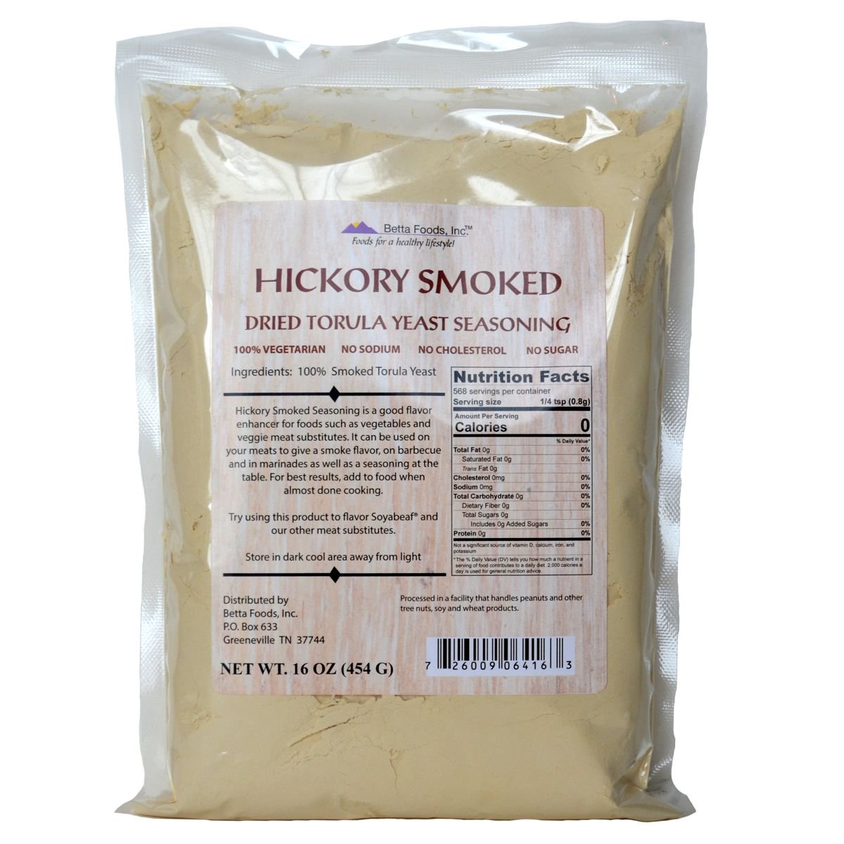 Betta Foods Hickory Smoked Dried Torula Yeast Seasoning 16 Ounce
