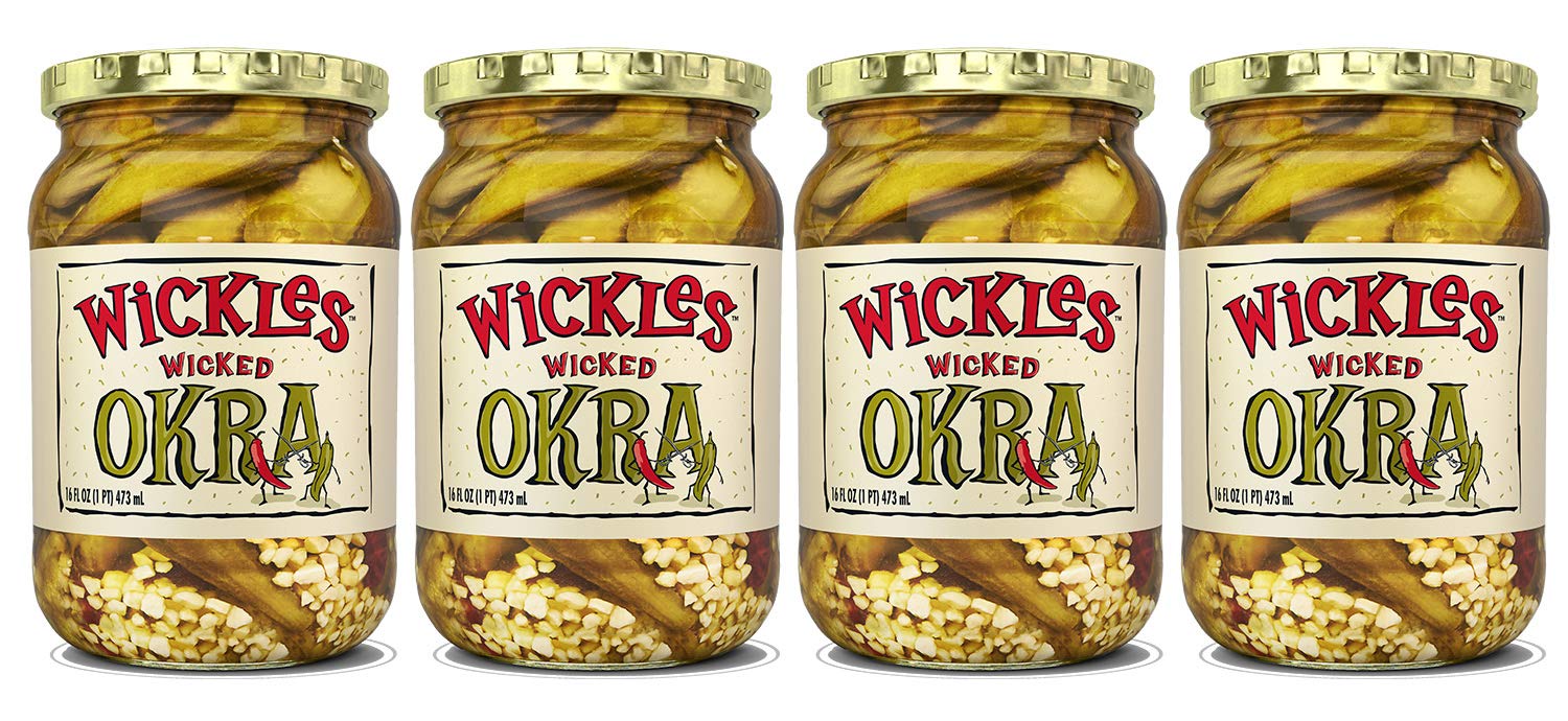 Sims Foods, Wickles Wicked Okra, 16 OZ (Pack of 4)