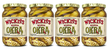 Sims Foods, Wickles Wicked Okra, 16 OZ (Pack of 4)