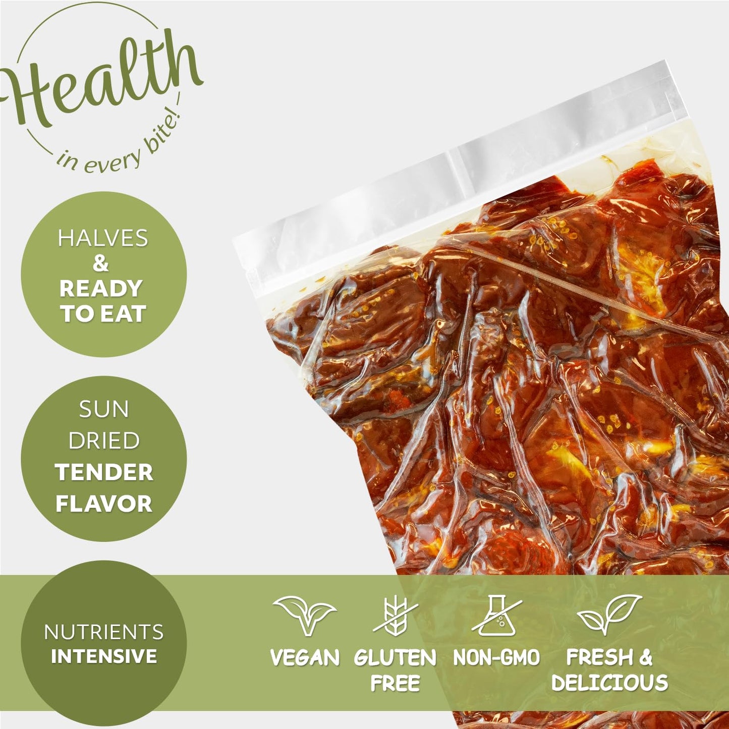 Nuts U.S. - Sun-Dried Tomatoes | Halves And Salted | Sulfured | Vegan | Gluten Free And Non Gmo| Packed In Vacuumed Bags!!! (5 L