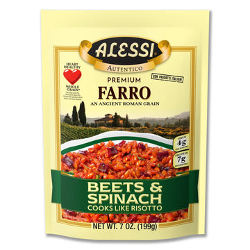 Alessi Autentico, Premium Seasoned Roman Grain Farro, Cooks Like Risotto, Heart Healthy, Easy To Prepare, 7Oz (Beets & Spinach, Pack Of 6)