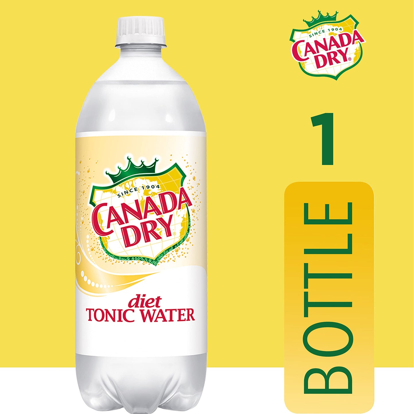 Canada Dry Diet Tonic Water, 33.8 Fl Oz, Pack of 15, Model 078000149456