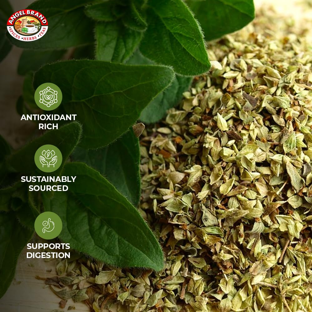 Angel Brand Dried Oregano Leaves 4.5 Oz Bottle - Premium Oregano Spice For Cooking, Seasoning, And Flavoring - Perfect For Itali