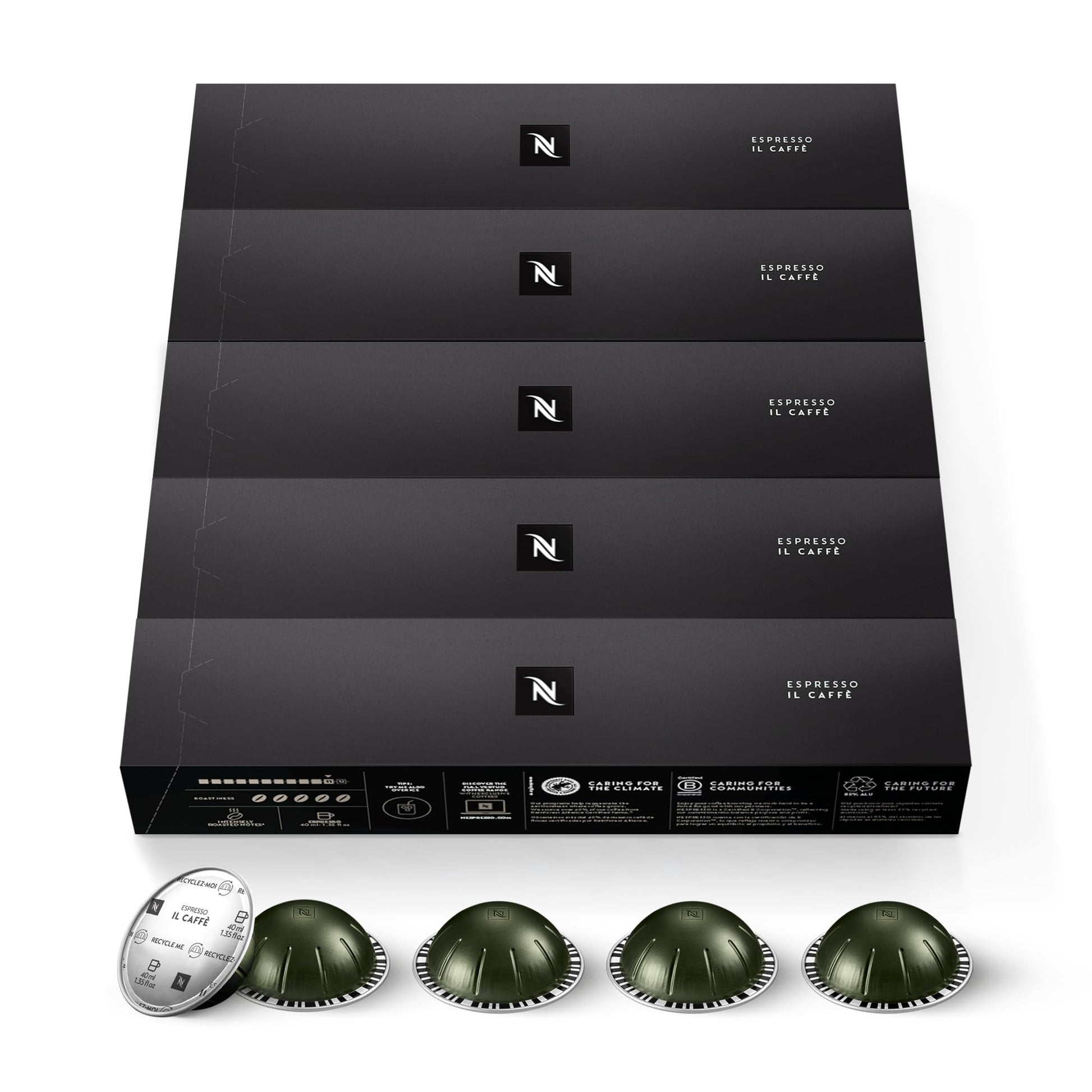 Nespresso Vertuo Espresso Pods, Il Caffe, 50-Count, Brews 1.35 oz.
