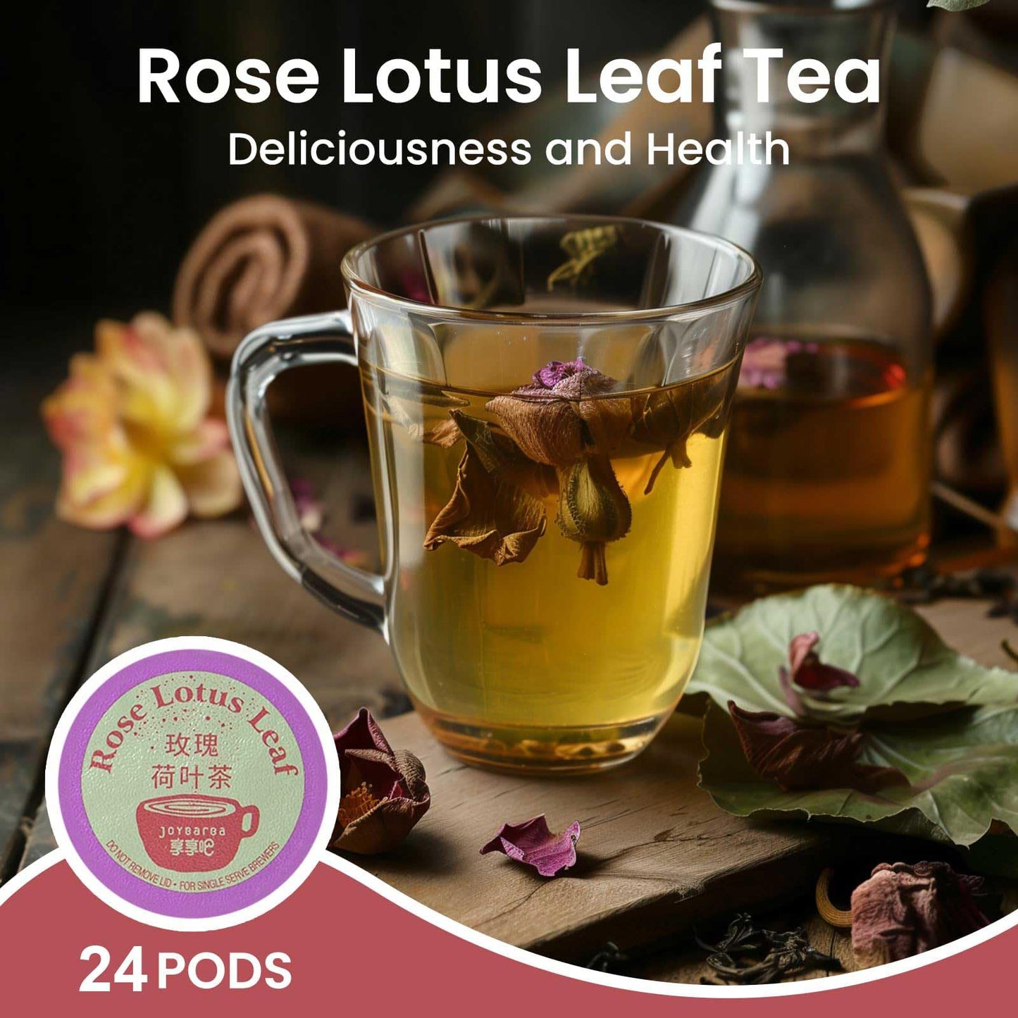 Eastsign Tea K Cups, 24-Count One Flavors K Cup Tea Pods Rose Lotus Leaf Tea, Gifts For Festival