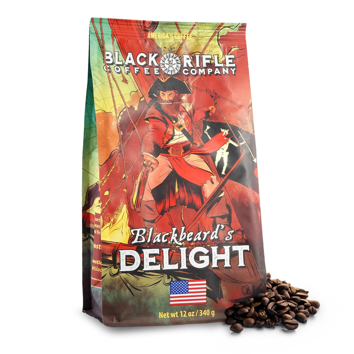 Black Rifle Coffee Company Whole Bean Dark Roast Coffee, 12oz Bag - Arabica Blend from Colombian & Brazilian Beans