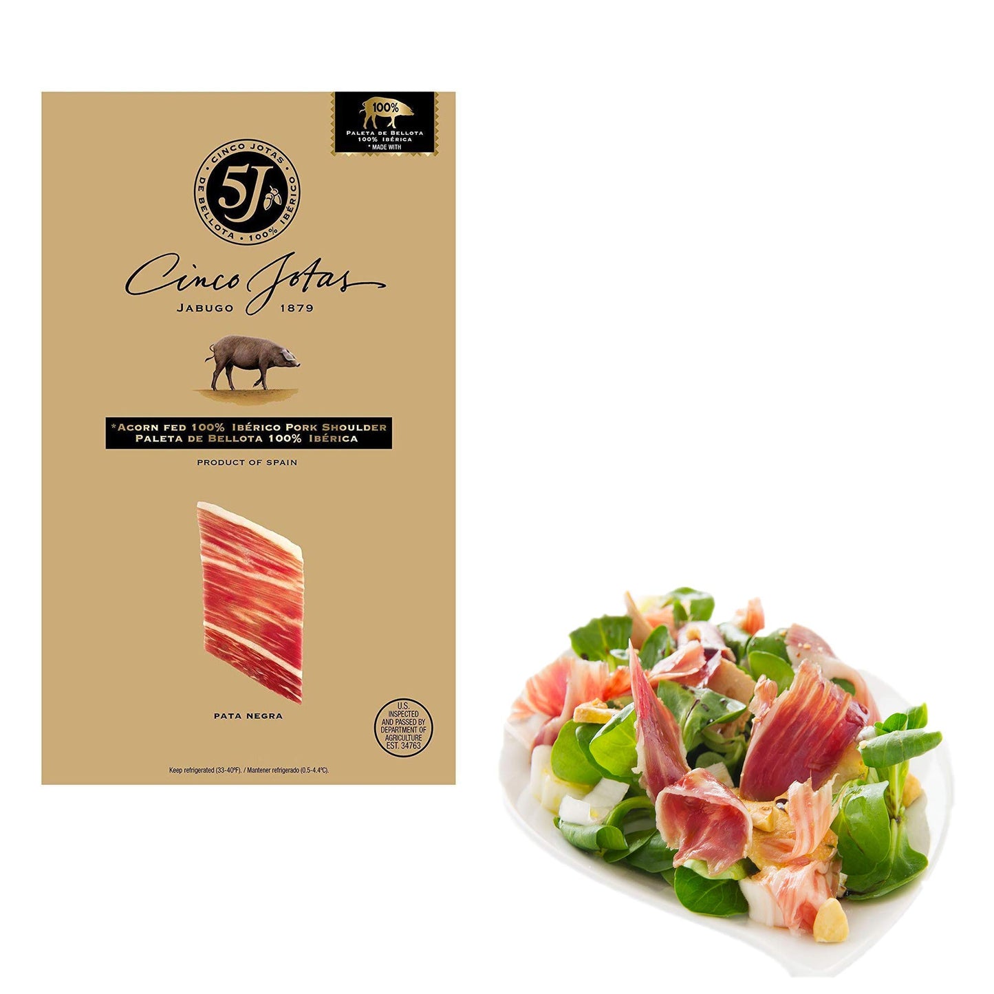 Cinco Jotas Paleta Iberico De Bellota - 2 Packs X 3 Oz Each - Sliced Ham Acorn Fed Premium Taste Pork Shoulder Bundle