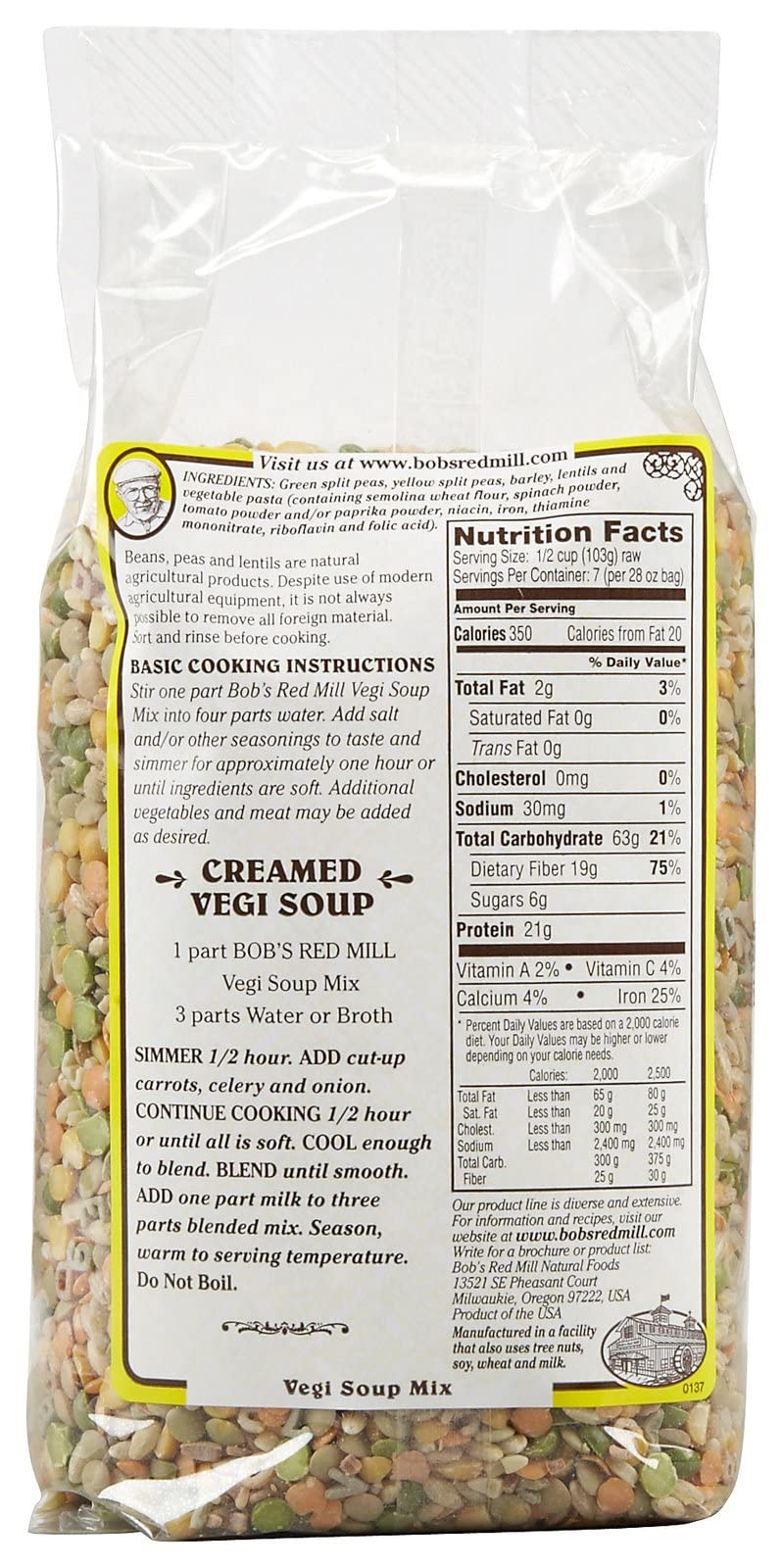 Bob'S Red Mill Veggie Soup Mix, 28 Ounce, 2 Pack