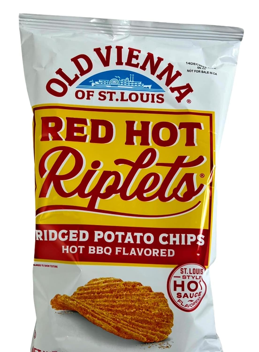 TRANADACO Old Vienna Red Hot Riplets BBQ Chips, 1oz Bags, 12 Pack