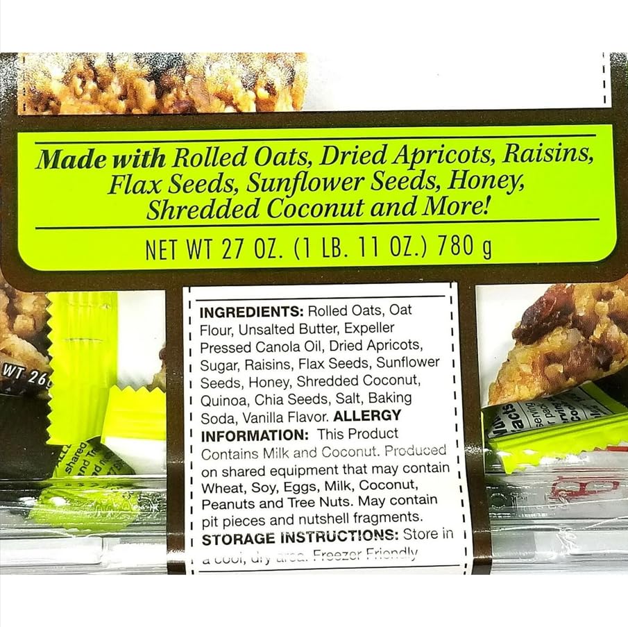 Traditional Aussie Bites Individually Wrapped 27 Oz, Oatmeal snacks cookies, Healthy Oatmeal Bites with RON DEYMOND Measuring Sp