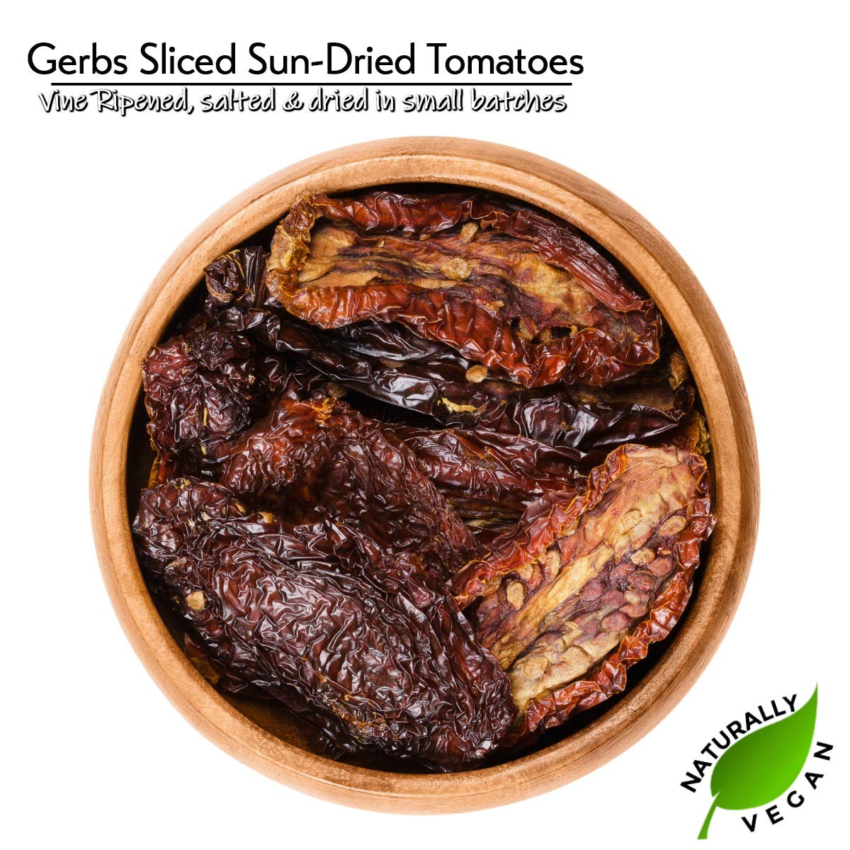 GERBS Sun Dried Tomatoes 2 LBS. Sea Salted | Freshly Dehydrated Resealable Bulk Bag | Top Food Allergy Free | Sulfur Dioxide Fre