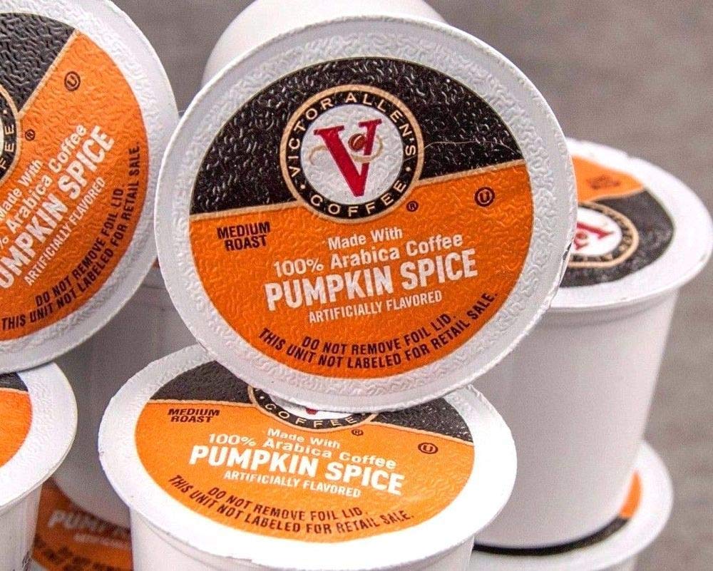 Victor Allens Coffee Pumpkin Spice Medium Roast Single Serve Pods - 42 Count, Brown