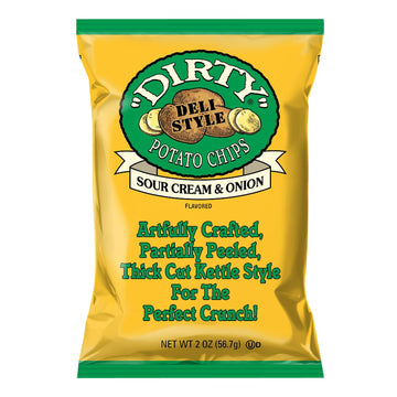 Dirty Kettle Potato Chips, Sour Cream & Onion, 2 Oz. Bag, 25 Count – Gluten Free, Skins On, Crunchy Chips, Great For Lunches Or Snacking On The Go