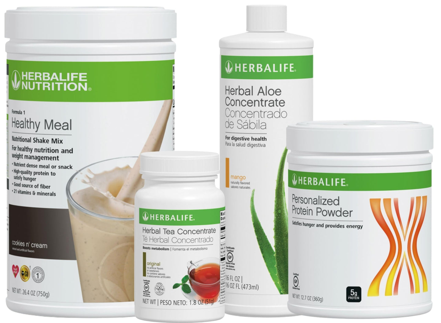 HERBALIFE NUTRITION Formula 1 Four Combo (Cookeis N Cream 750g) Healthy Nutritional Shake Mix-Herbal Aloe Concentrate Pint 473m