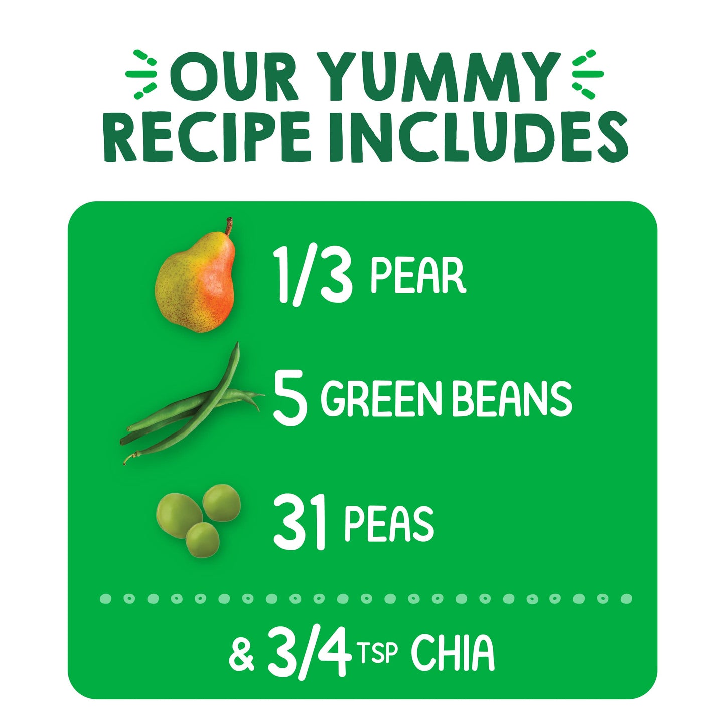 Happy Tot Organics Stage 4 Baby Food Pouches, Gluten Free, Vegan Snack, Superfoods Fruit & Veggie Puree, Pears, Peas, Green Bean