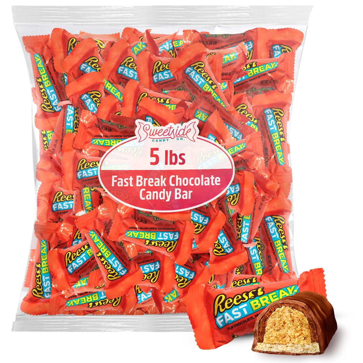 Fast Break Candy Bars  5lb Pack of ReeseProtein Bars  Ideal ReesCandy Bars for Birthdays  Celebrations  Holiday Parties  Office   Candy Buffets  Special Events and Everyday Indulgence