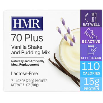 HMR 70 Plus Vanilla Shake & Pudding Mix | Meal Replacement Powder | Lactose-Free | 15g Protein | Supports Healthy Weight Loss |