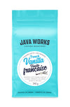 Java Works Coffee - French Vanilla Flavored Coffee | 12 ounces | Medium Roast | Whole Bean | No Sugar Added