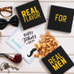 Mens Nut Gifts Box, Featuring Spicy Peanuts, Rice  Ers And Banana Chips In 3 Cube Boxes, Ideal Gift For Men.