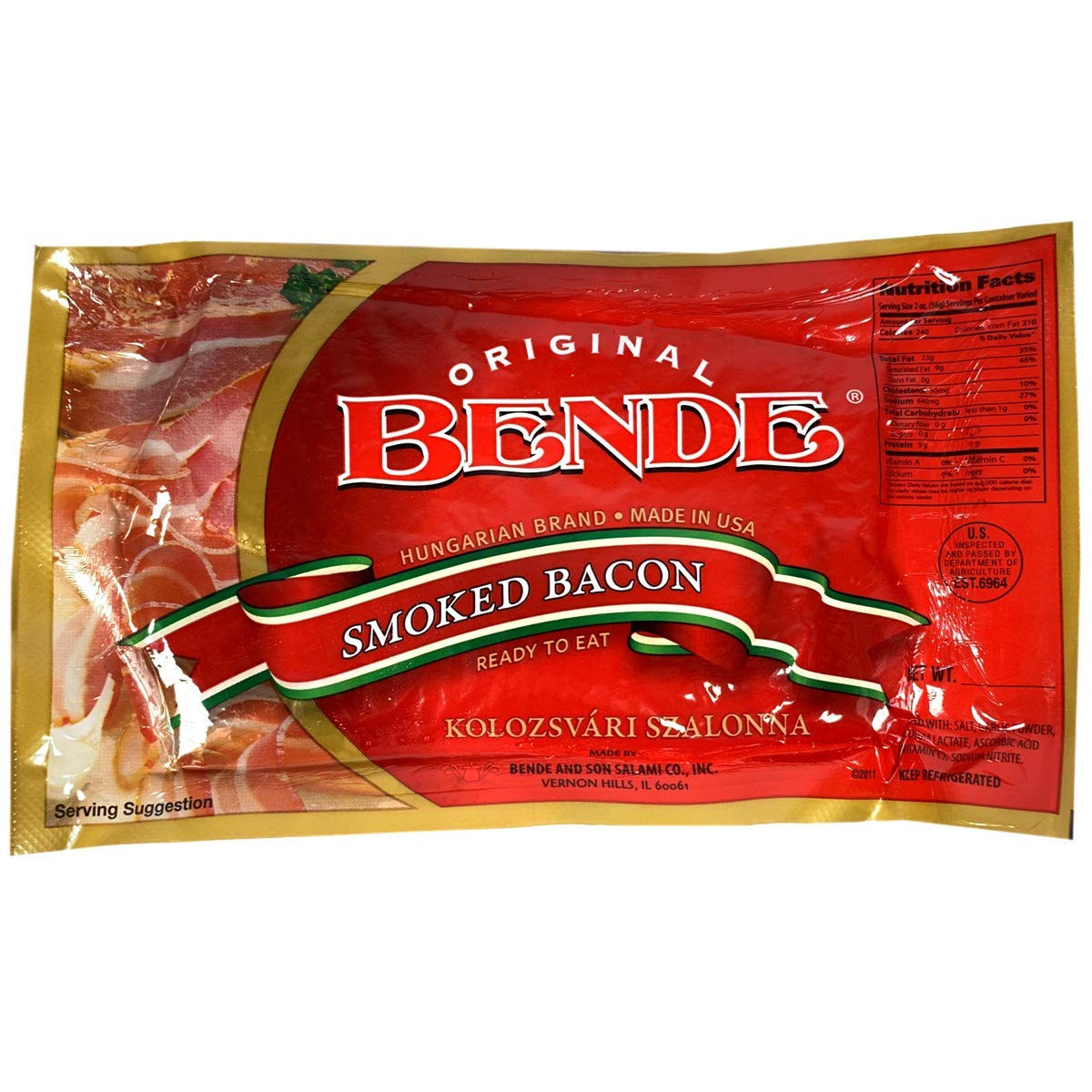 Bende Smoked Bacon Kolozsvari 0.9 Lb - European Smoked Bacon For Savory Delights