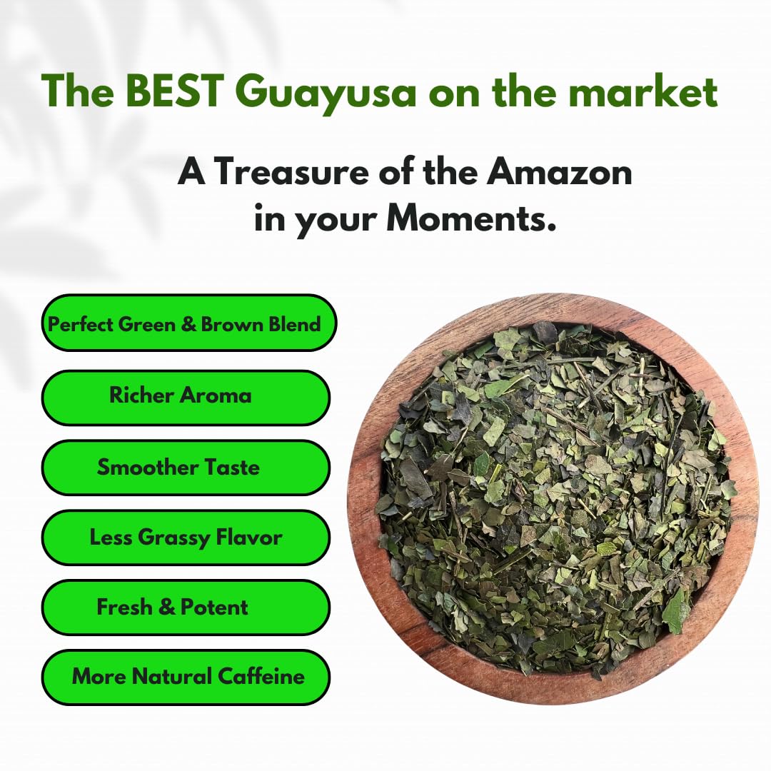 PACHA GUAYUSA LOOSE LEAF TEA - 2 Pounds, High Natural Caffeine, Clean Energy Alternative to Coffee, Yerba Mate, Green Tea
