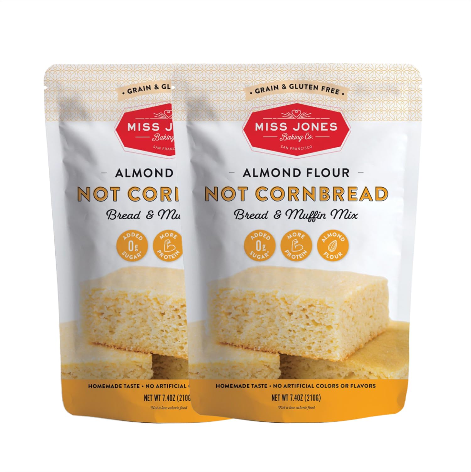Miss Jones Baking Not Cornbread Muffin Mix - Almond Flour, Gluten Free, Low Carb, No Sugar Added, Naturally Sweetened Desserts &