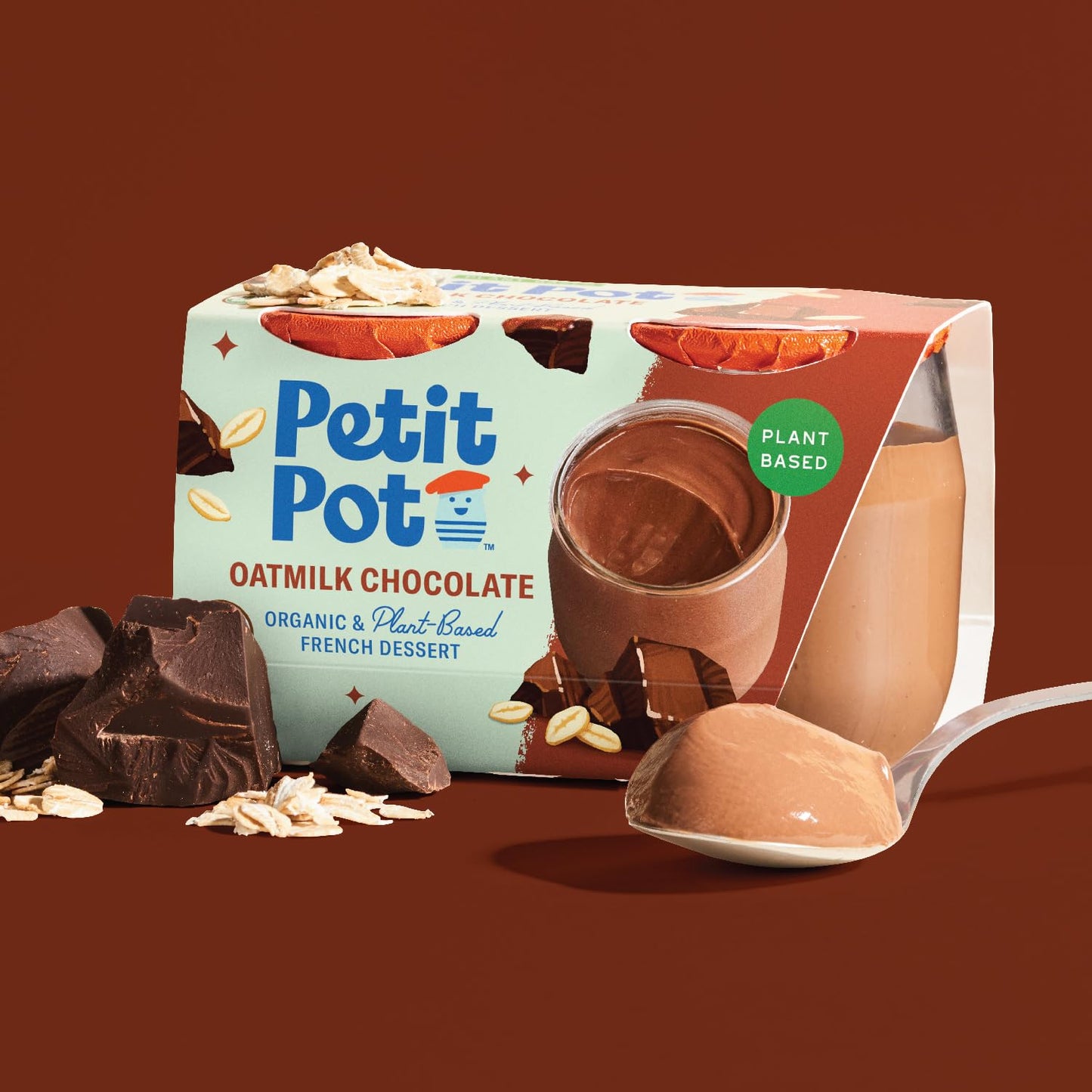 Petit Pot | Organic French Dessert | Plant-Based Oatmilk Chocolate | Gluten-Free | Kosher | Ready-to-Eat | No Artificial Ingredi