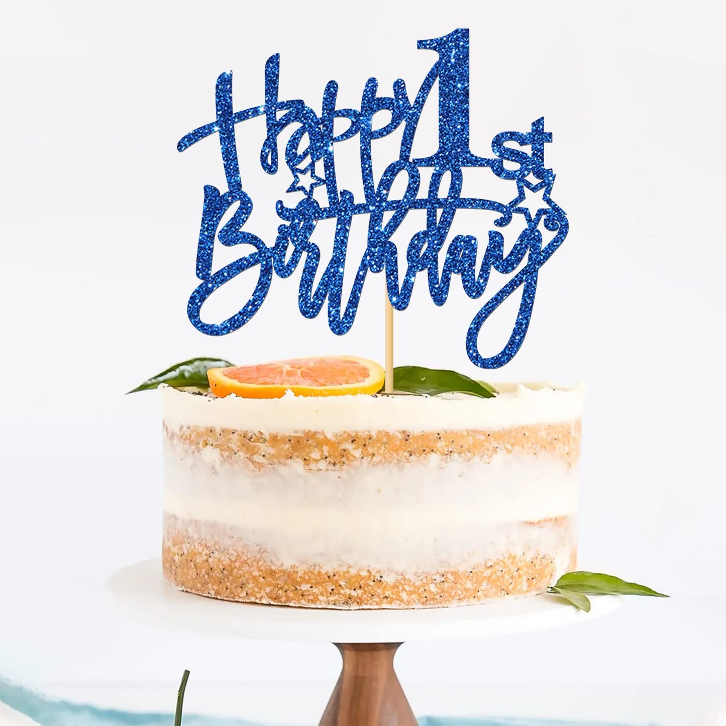 Roadsea Happy 1St Birthday Cake Topper - Baby Girl Boy One Year Old Birthday Cake Supplies - First Birthday Party Decorations -