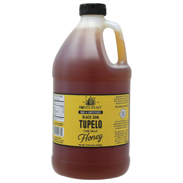 Honey Feast Tupelo Honey 6Lb - Authentic Florida Honey From Black Gum Tupelo & Holly Blend, Raw Honey Bulk, Pure American Honey
