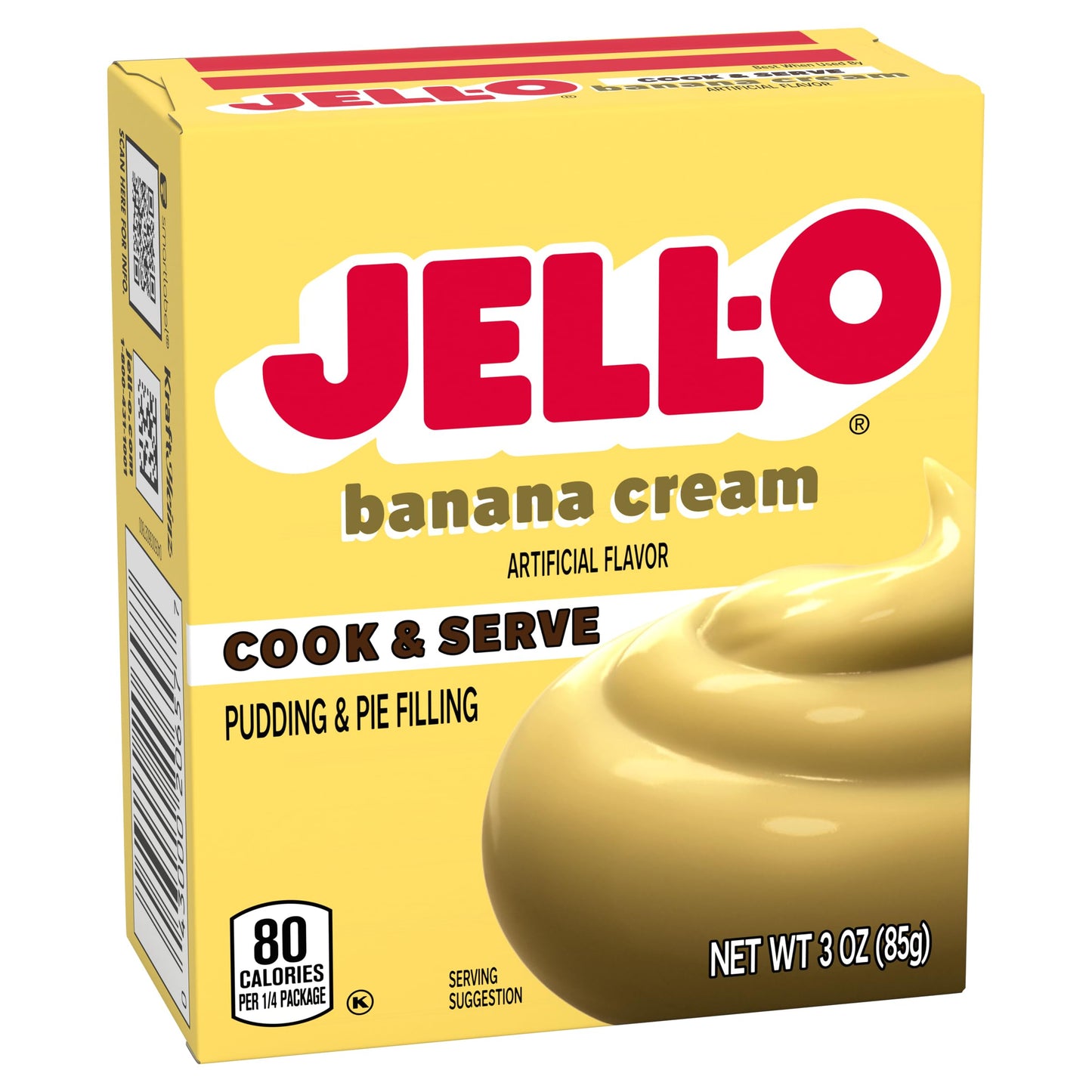 Jell-O Banana Cream Cook & Serve Pudding & Pie Filling (3 Oz Boxes, Pack Of 24)