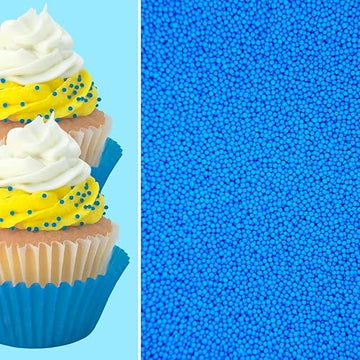 Sprinkle Deco Blue Nonpareils Mini Round Balls Confetti Sprinkles Toppings For Cake Cookie Cupcake Icecream Donut 6Oz
