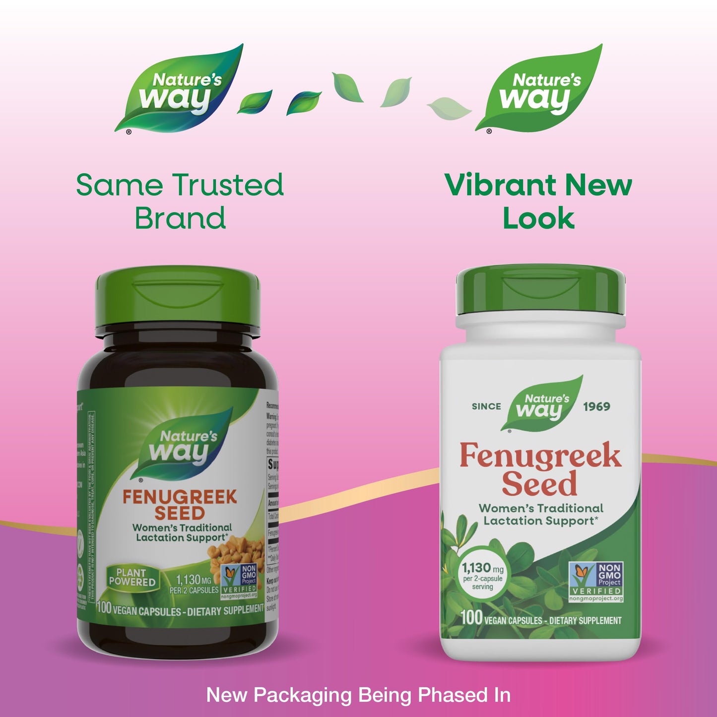 Natures Way Fenugreek Seed dietary product  Fenugreek for Traditional Breastfeeding Lactation Support*  Non-GMO Project Verified  Vegan  100 Capsules (Packaging May Vary)