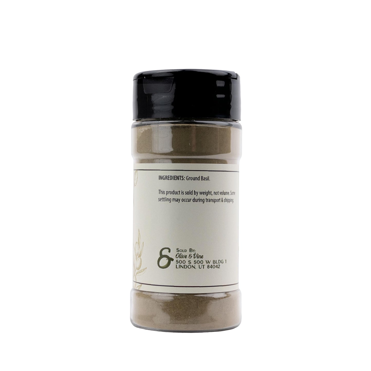 Olive & Vine Ground Basil, Herbaceous Flavor, Seasoning For Pasta, Soups, Salads, With Rich Tradition, Authentic Taste, For Glob