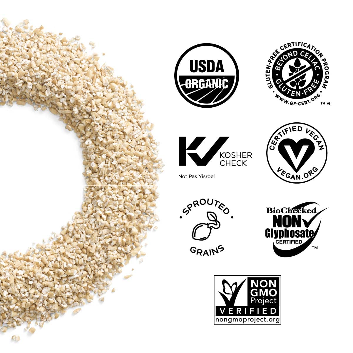 One Degree Organic Foods Sprouted Steel Cut Oats, USDA Organic, Non-GMO Gluten Free Oatmeal, 24 oz., 8 Pack