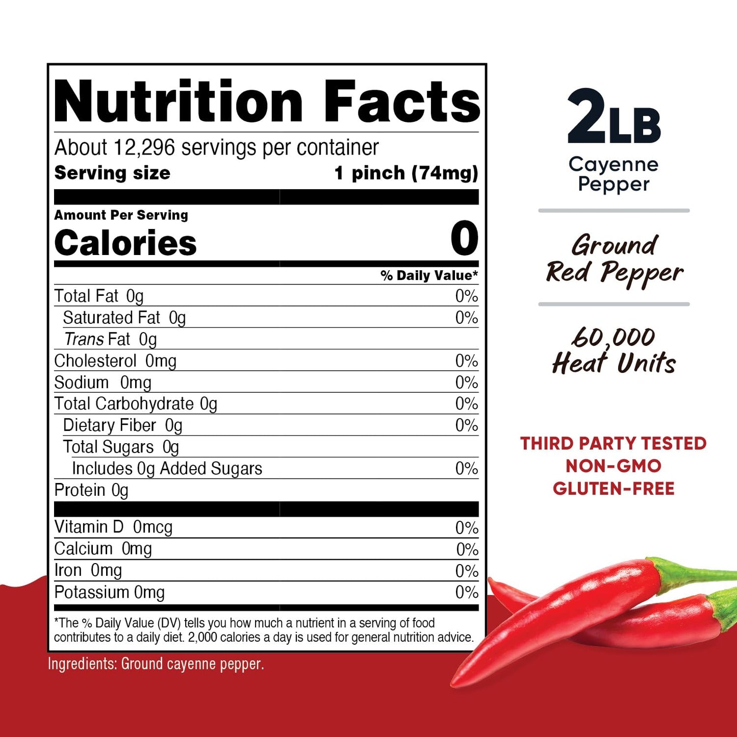 Nutricost Pantry Cayenne Pepper 60,000 Heat Units (2 Pounds) - Ground Red Pepper Powder, Vegan, Gluten-Free, GMO-Free