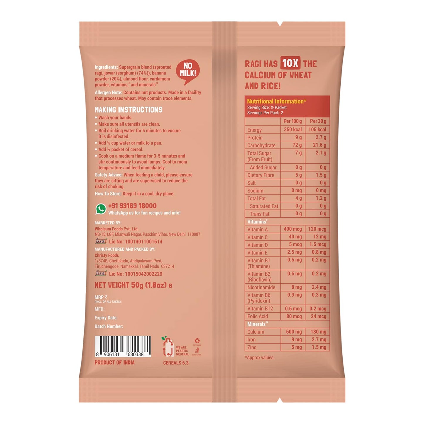 Slurrp Farm No Added Sugar, No Salt Multigrain Cereals Trial Pack Combo | Goodness Of Millets - Ragi, Jowar, Oats | Healthy Food
